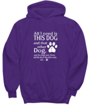 Dogs Hoodie This Dog That Dog Purple-H  - £27.93 GBP
