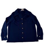 Vintage circa 1970 Young Viewpoint Fashion Knit Navy Blazer Jacket – Wom... - $29.99