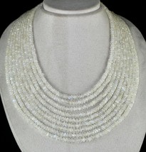 Rainbow Moonstone Beaded Fashion Necklace 9 String 1132 Carats Natural Gemstone - £391.84 GBP