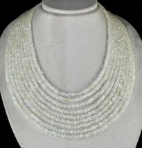 Rainbow Moonstone Beaded Fashion Necklace 9 String 1132 Carats Natural Gemstone - £387.29 GBP