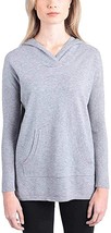 Cyrus Ladies&#39; Drop Shoulder Ribbed Hem Pullover Hoodie (L, Denim) - $17.99