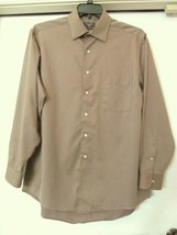 Dockers Cotton Shirt L/S 100% Woven Cotton Khaki Mens Large 16 -16.5 - £12.47 GBP