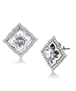 DA073 - High polished (no plating) Stainless Steel Earrings with AAA Gra... - $37.25 CAD