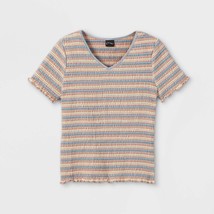 NEW Girls&#39; Smocked Short Sleeve V-Neck T-Shirt - Art Class™ XXL(18/20) - £10.22 GBP