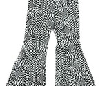 Psychedelic Checkered Bell Bottom Jeans Hallucination Sz 4 26x27 Black &amp;... - $59.35