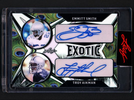 2020 Leaf Exotic Emmitt Smith/Troy Aikman Dual Autograph Card #1/1 Cowboys - £314.75 GBP
