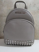 Michael Kors Abbey XS X-Small Pebbled Leather Studded Backpack Pearl Gre... - $145.00