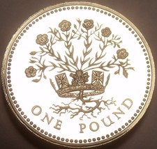 Gem Cameo Proof Great Britain 1986 Pound~Blooming Flax~Only 125k Minted~... - $15.57