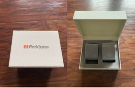 new WATCH STATION DOUBLE Watch Bracelet GIFT BOX white cardboard storage... - $253.28 MXN