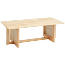 VEVOR Rattan Coffee Table, Rectangle Rattan Woven Wood Mid Century Coffe... - $3,533.62 MXN
