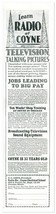 Print Ad Coyne Electrical School Learn Radio Vintage 1932 1/3-Page Adver... - $182.07 MXN