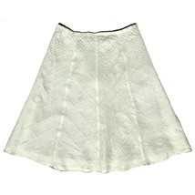 Calvin Klein Size 2 100% Linen Knee Length A-Line Skirt w/ Pin Tucks Pale Green - £19.29 GBP