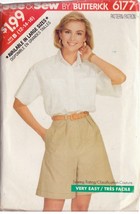 BUTTERICK PATTERN 6177 SIZES 12-14-16 MISSES&#39; SHIRT AND SHORTS - $3.00