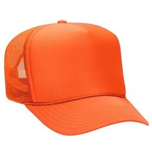 New Orange Mesh Trucker Hat Snapback 5 Panel High Crown 39165 Adult - £8.89 GBP
