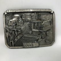 VTG Case International A Fresh Team For Today&#39;s Farmer Belt Buckle 1985 ... - £35.03 GBP