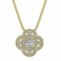 0.85Ct Simulated Diamond Fashion pendent 14k Yellow Gold Plated Silver - £74.86 GBP