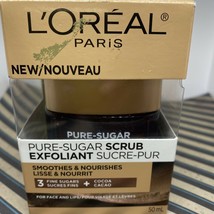 L&#39;Oreal Paris Smoothes &amp; Nourishes 3 Fine Sugars Scrub For Face &amp; Lips 50ml - £9.05 GBP