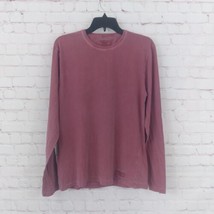 Abercrombie Fitch Shirt Mens Medium Red Long Sleeve Garment Dye Cotton T Shirt - £8.89 GBP