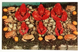 Rhode Island Seafood Lobsters Crabs Clams LK Color UNP Postcard c1970s - £3.11 GBP