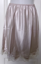 Shadowline Rochelle Satin 15&quot; half slip Size 2X Taupe Style 47075  Lace Hem - $33.61