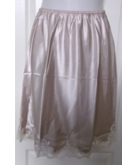 Shadowline Rochelle Satin 15&quot; half slip Size 2X Taupe Style 47075  Lace Hem - $46.09 CAD