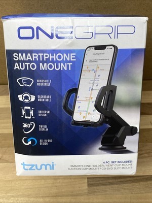 tzumi OneGrip Smartphone Auto Car Mount Holder for Mobile Phone All in One - $4.86