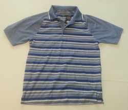 IZOD Men Size M Polo Shirt Short Sleeve Blue Stripes Light Quick Dry NWT - $23.28