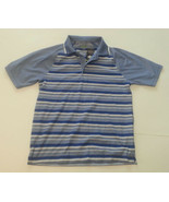 IZOD Men Size M Polo Shirt Short Sleeve Blue Stripes Light Quick Dry NWT - £18.55 GBP