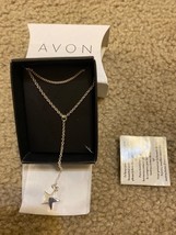 Vtg Avon Star Necklace Y Drop Dangle Charm Silver Tone NEW - £8.93 GBP