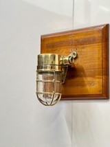 Authentic Antique Brass Metal Partitioned Nautical Wall Sconce Light-
show or... - $155.04