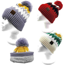 C.C Aztec Beanie Hat with Knit Pom - £12.55 GBP