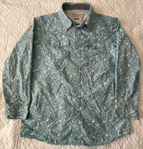 Cody James Boys XL Regular Fit Pearl Snap Front Blue Paisley Western Shirt - £10.94 GBP