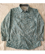 Cody James Boys XL Regular Fit Pearl Snap Front Blue Paisley Western Shirt - $13.99