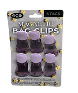 Eco Home 6 Pack Magnetic Bag Clips, Purple - $14.73