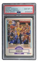 Magic Johnson Signed LA Lakers 1990 Fleer #93 Trading Card PSA/DNA Gem MT 10 - £230.15 GBP