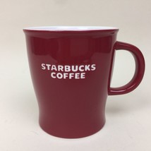 Starbucks 2008 Embossed Coffee Tea Mug Red White Logo White Inside 14 oz - £11.86 GBP
