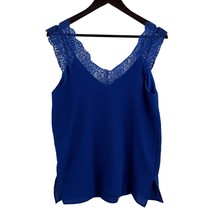 Umgee Blue Lace Trim Sleeveless Top Size Small New - £10.11 GBP