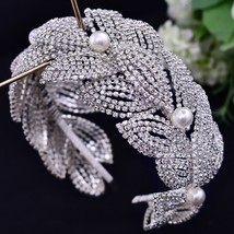 Shiny Crystal Pearl Bride Headband Wedding Party Woman Hair Jewelry Girl Luxurio - £72.74 GBP