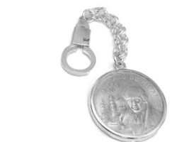 Cinco Pesos Hidalgo Catedral in Back Keychain .925 Sterling Silver - £287.10 GBP