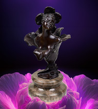 Art Nouveau Figurine of Thumbelina early 19th century Patinated Bronze n Stone - £394.45 GBP