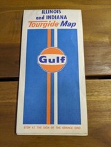 Vintage 1971 Gulf Oil Illinois And Indiana Tourgide Map Brochure - $19.79