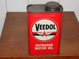 Vintage Veedol Outboard Motor Oil Empty One Quart Can - €84,77 EUR