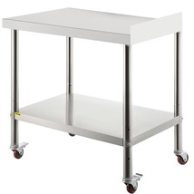 VEVOR Stainless Steel Prep Table, 24 x 15 x 35 Inch, 440lbs Load Capacit... - £113.81 GBP