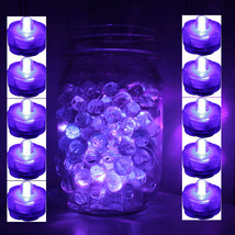 Set of 10 PURPLE Submersible Bright LED tea light wedding home decoration FREE S - £12.87 GBP