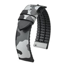 Hirsch John Natural Rubber Black and White Camouflage Performance Watch Strap - £108.92 GBP