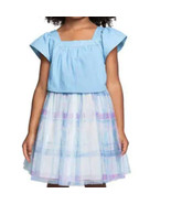 Calvin Klein Girl’s Size 6 Blue Light Wash Denim Short Sleeve Dress NWT - £11.40 GBP