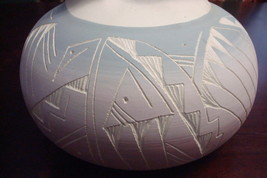American Indian Pottery wedding vase  marked G. Dan grey, pink and cream gorgeou - £43.52 GBP