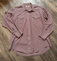 Vintage 90s Ruddock Mens 18/36 2XL Cowboy Western Pearl Snap Shirt Striped - $16.39