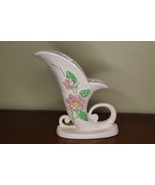 Vintage HULL Pottery Pink Magnolia Cornucopia Vase Gloss Glaze 1940&#39;s - $570.01 MXN
