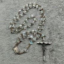 Vintage 23&quot; Aurora Borealis Bead Rosary- Roma Italy Paulus VI Pont Max  - $16.82